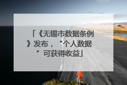 《无锡市数据条例》发布，“个人数据”可获得收益