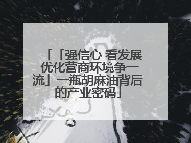 「强信心 看发展 优化营商环境争一流」一瓶胡麻油背后的产业密码