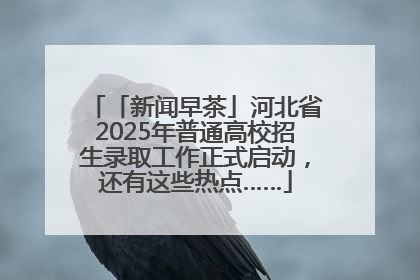 「新闻早茶」河北省2025年普通高校招生录取工作正式启动，还有这些热点……