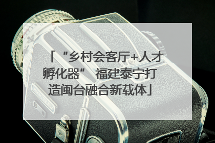 “乡村会客厅+人才孵化器” 福建泰宁打造闽台融合新载体