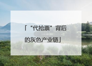 “代抢票”背后的灰色产业链