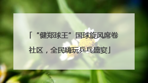 “健郑球王”国球旋风席卷社区，全民嗨玩乒乓盛宴