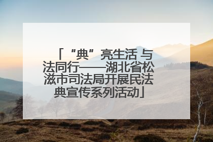 “典”亮生活 与法同行——湖北省松滋市司法局开展民法典宣传系列活动