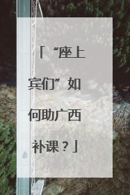 “座上宾们”如何助广西补课？