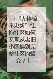“无体检不更新”红梅社区如何实现从老旧小区蝶到完整社区的蝶变？