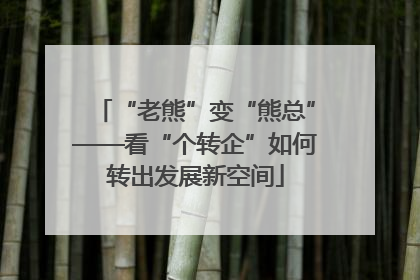 “老熊”变“熊总”——看“个转企”如何转出发展新空间
