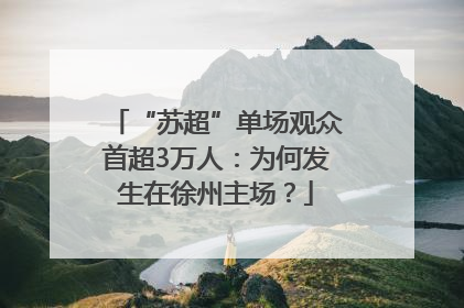 “苏超”单场观众首超3万人：为何发生在徐州主场？