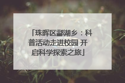 珠晖区酃湖乡：科普活动走进校园 开启科学探索之旅