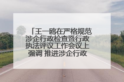 王一鸥在严格规范涉企行政检查暨行政执法评议工作会议上强调 推进涉企行政检查质效大幅提升