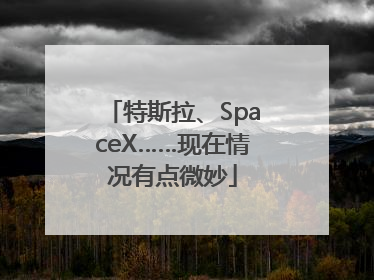 特斯拉、SpaceX……现在情况有点微妙