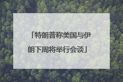 特朗普称美国与伊朗下周将举行会谈