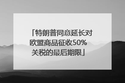 特朗普同意延长对欧盟商品征收50%关税的最后期限