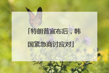 特朗普宣布后，韩国紧急商讨应对