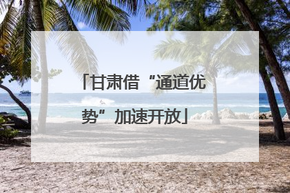 甘肃借“通道优势”加速开放