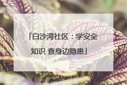 白沙湾社区：学安全知识 查身边隐患
