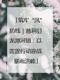 筑牢“汛”防线｜慈利县龙潭河镇：以雷霆行动迎战暴雨洪峰