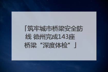 筑牢城市桥梁安全防线 德州完成143座桥梁“深度体检”
