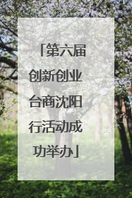 第六届创新创业台商沈阳行活动成功举办