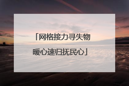 网格接力寻失物 暖心速归抚民心