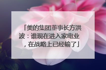 美的集团董事长方洪波：谁现在进入家电业，在战略上已经输了