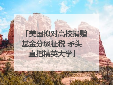 美国拟对高校捐赠基金分级征税 矛头直指精英大学