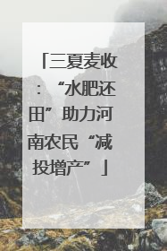 三夏麦收：“水肥还田”助力河南农民“减投增产”