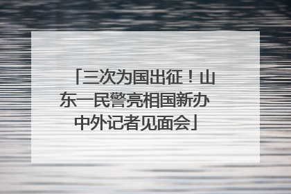 三次为国出征！山东一民警亮相国新办中外记者见面会