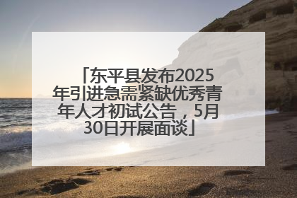 东平县发布2025年引进急需紧缺优秀青年人才初试公告，5月30日开展面谈
