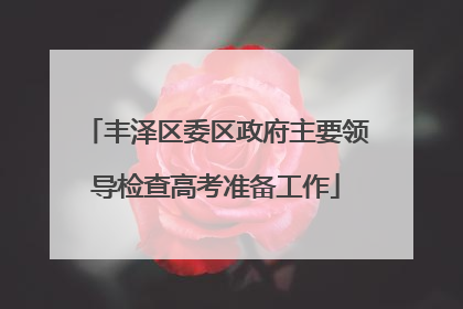 丰泽区委区政府主要领导检查高考准备工作