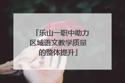 乐山一职中助力区域语文教学质量的整体提升