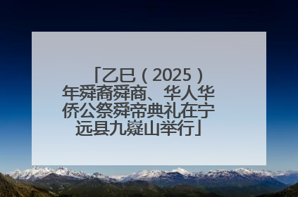 乙巳（2025）年舜裔舜商、华人华侨公祭舜帝典礼在宁远县九嶷山举行
