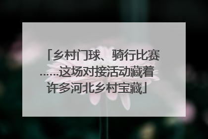 乡村门球、骑行比赛……这场对接活动藏着许多河北乡村宝藏