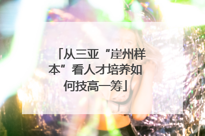 从三亚“崖州样本”看人才培养如何技高一筹