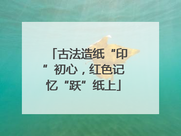 古法造纸“印”初心，红色记忆“跃”纸上