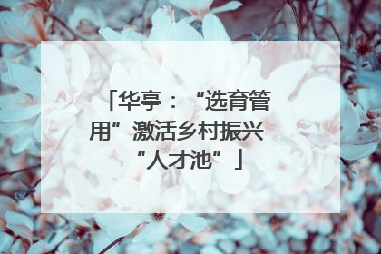华亭：“选育管用”激活乡村振兴“人才池”