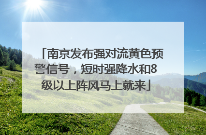 南京发布强对流黄色预警信号，短时强降水和8级以上阵风马上就来