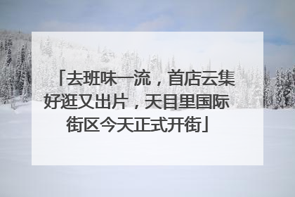 去班味一流，首店云集好逛又出片，天目里国际街区今天正式开街
