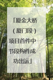 厦金大桥（厦门段）项目首件中节段构件成功出运