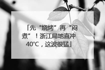 先“烧烤”再“闷煮”！浙江局地直冲40℃，这波很猛