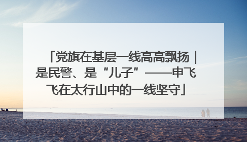 党旗在基层一线高高飘扬｜是民警、是“儿子”——申飞飞在太行山中的一线坚守