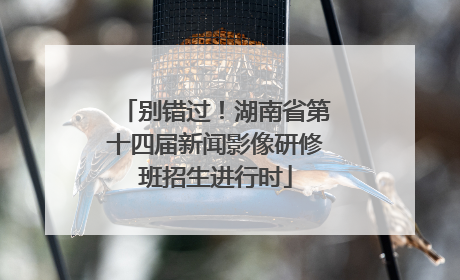 别错过！湖南省第十四届新闻影像研修班招生进行时