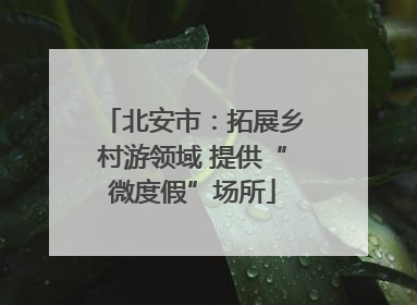 北安市：拓展乡村游领域 提供“微度假”场所