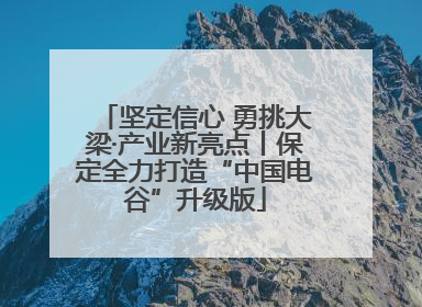 坚定信心 勇挑大梁·产业新亮点丨保定全力打造“中国电谷”升级版