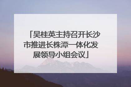 吴桂英主持召开长沙市推进长株潭一体化发展领导小组会议