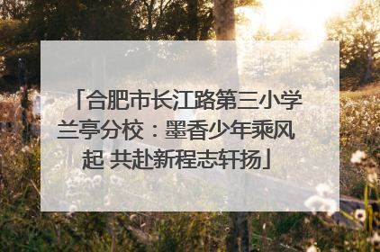 合肥市长江路第三小学兰亭分校：墨香少年乘风起 共赴新程志轩扬