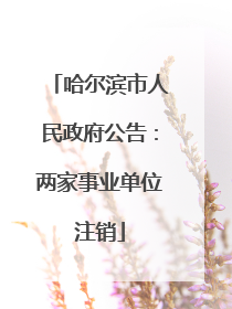 哈尔滨市人民政府公告：两家事业单位注销