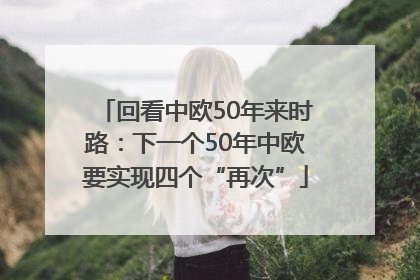 回看中欧50年来时路：下一个50年中欧要实现四个“再次”