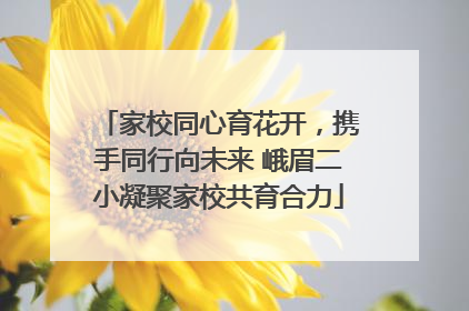 家校同心育花开，携手同行向未来 峨眉二小凝聚家校共育合力