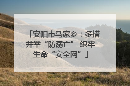 安阳市马家乡：多措并举“防溺亡” 织牢生命“安全网”