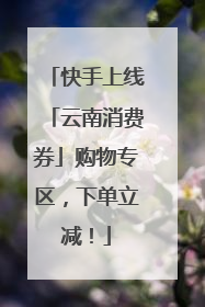 快手上线「云南消费券」购物专区，下单立减！